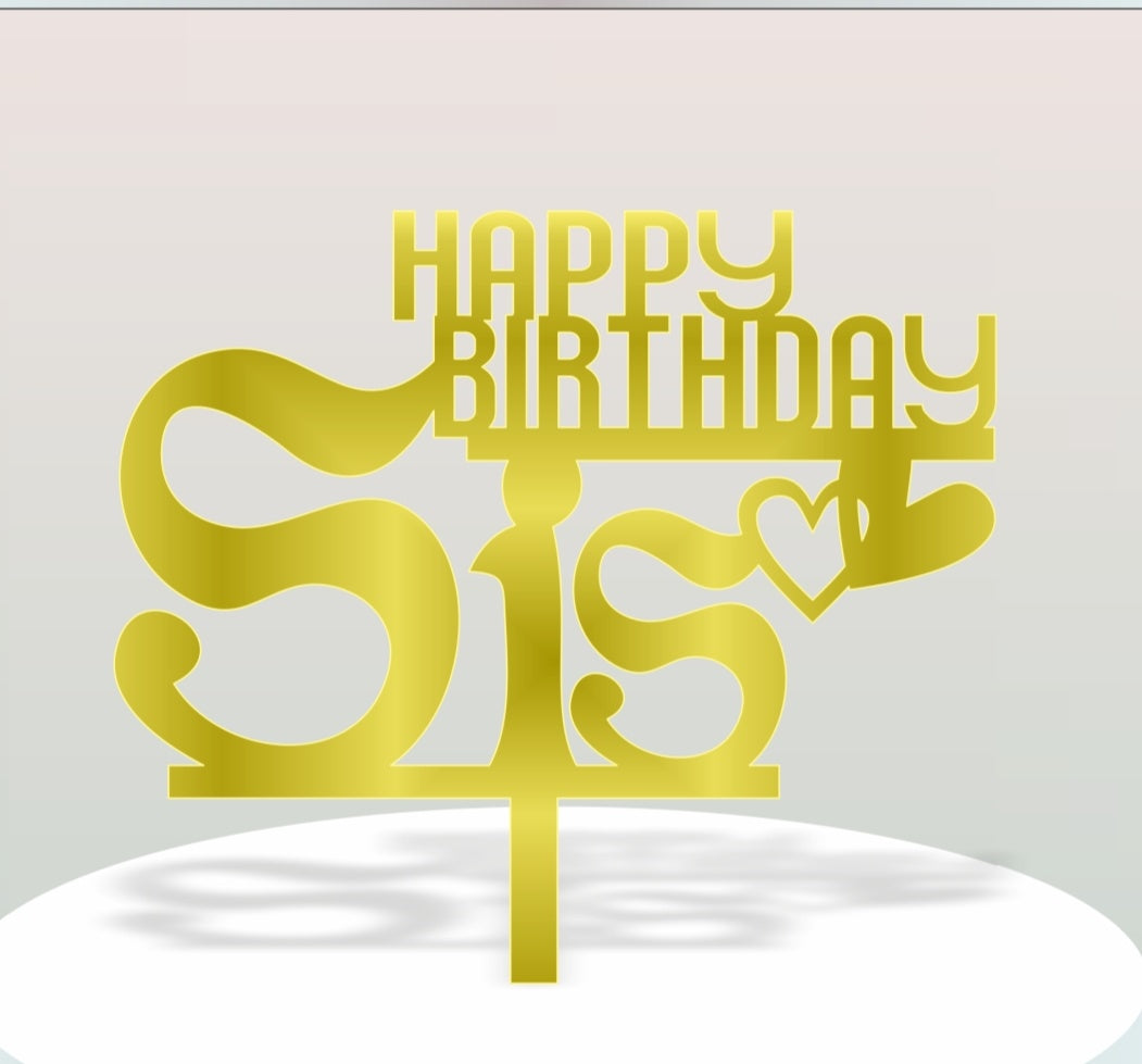 Happy Birthday Sis Acrylic Topper