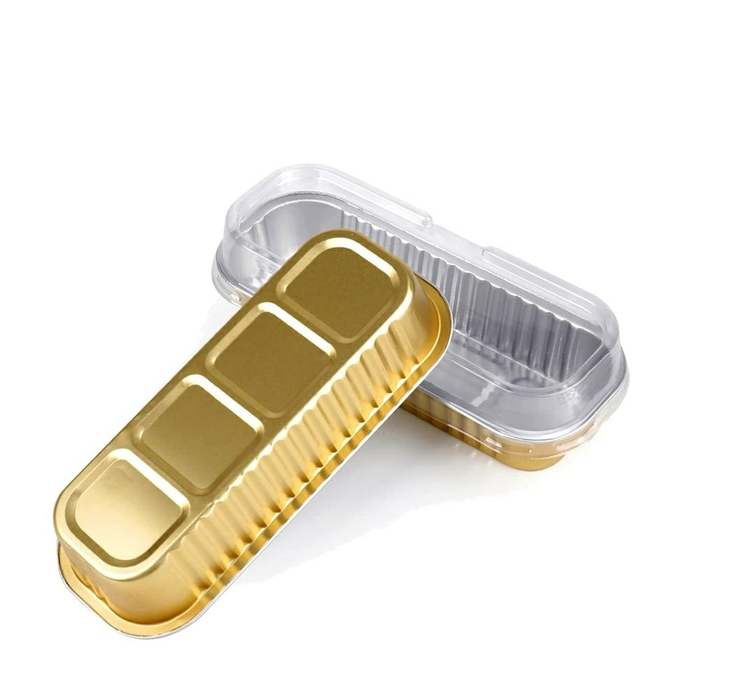 Aluminum Foil Mini Loaf Baking Pans with Lid pack of 10 size- 6.5/1.2 inch