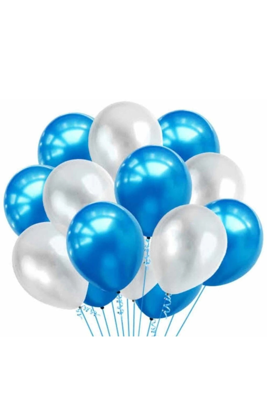 Blue Happy Birthday Party Decoration Set with (2 Curtain, 1 Happy Birthday Banner, 10 blue and 10 white balloon, 1 Star foil balloon)