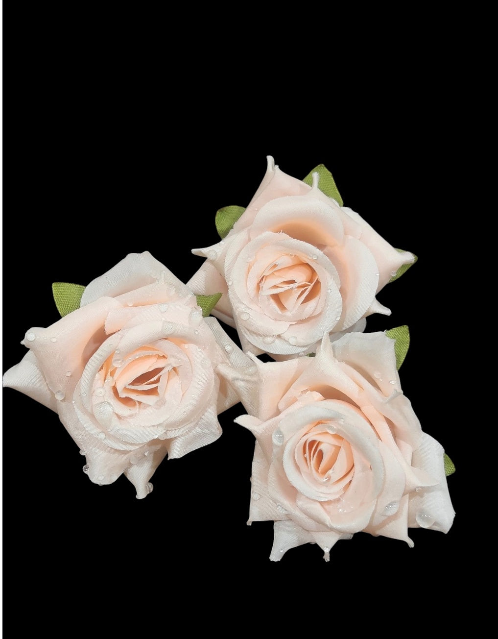 Artificial Peach Rose Flower pack of 3