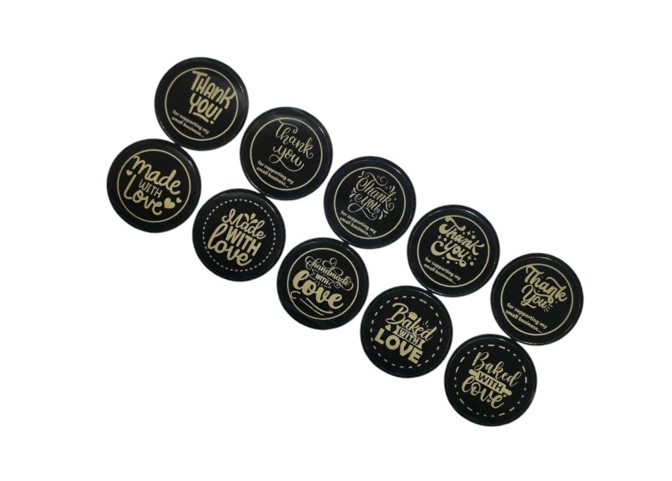 Thank You and Handmade with Love Stickers (10 sticker in 1 sheet)