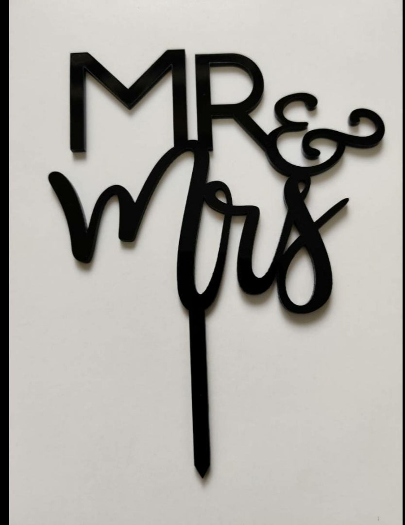 Mr&Mrs Acrylic Cake Topper RT00081