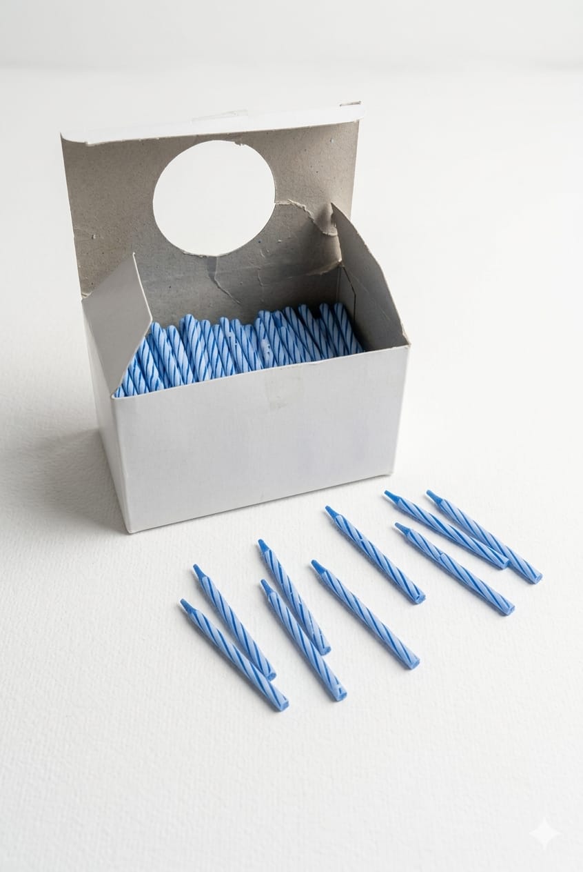 Blue Twisty birthday candle (Approx -350)