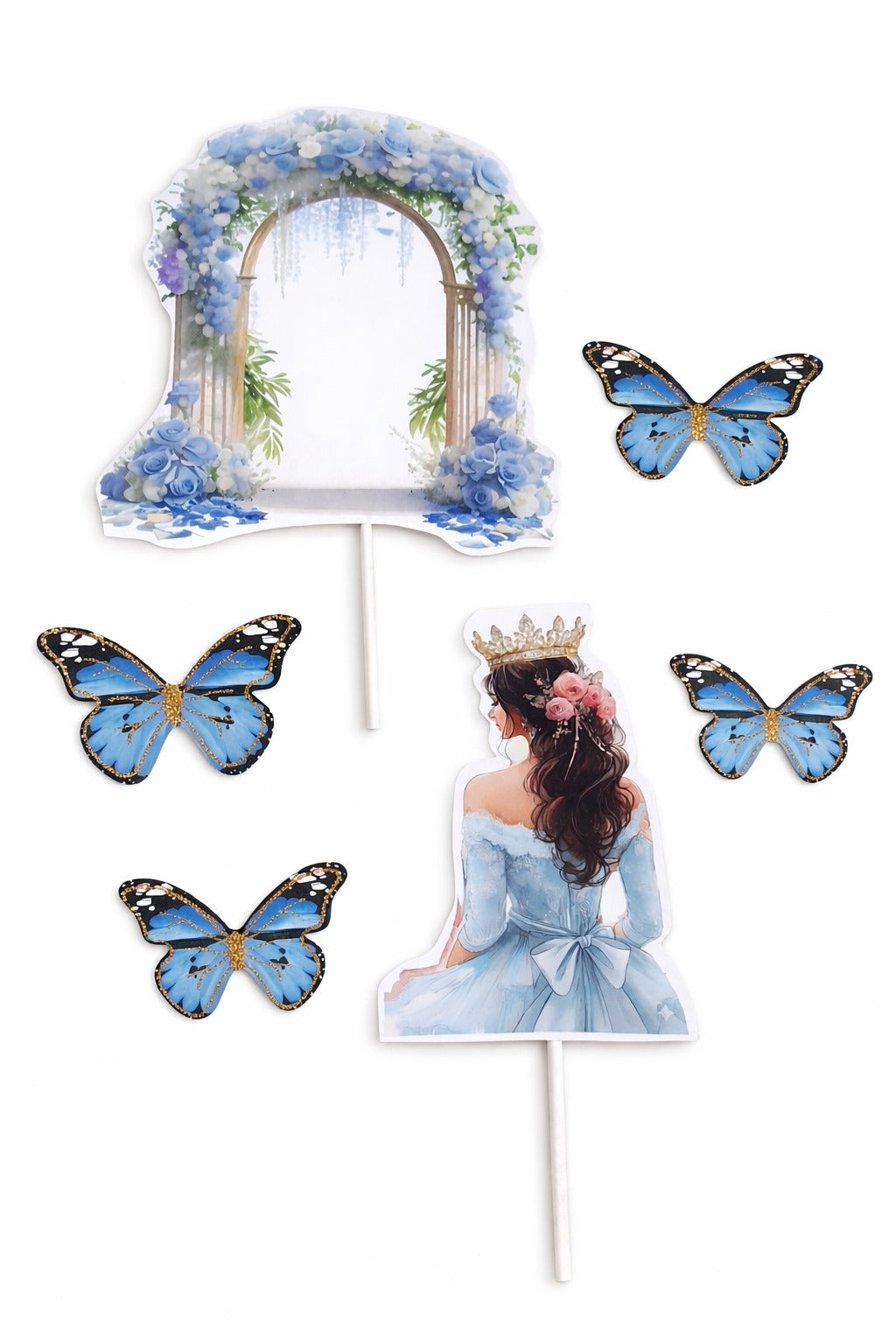 Princess Butterfly Cake Topper Set