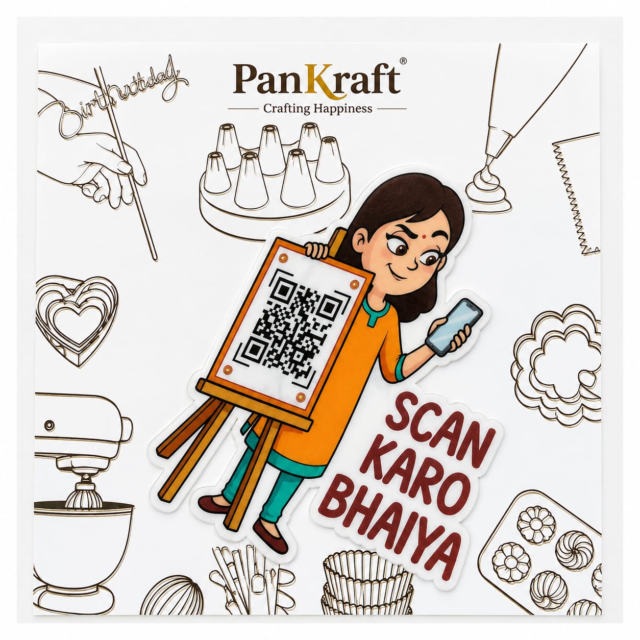 PanKraft Funny Rakhi QR Payment Edible Wafer