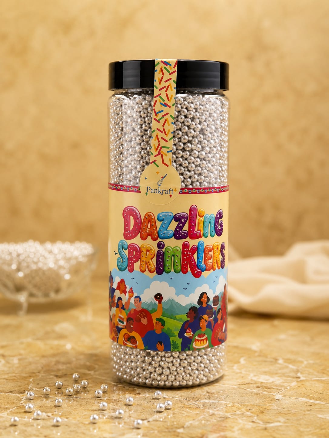 Pankraft Premium Silver 4mm Dazzling Sprinkles 750gm