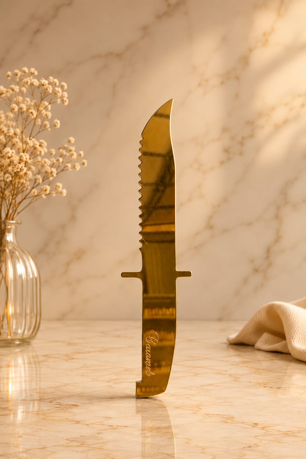 Golden Serrated Cake Cutting Knife pack of 50