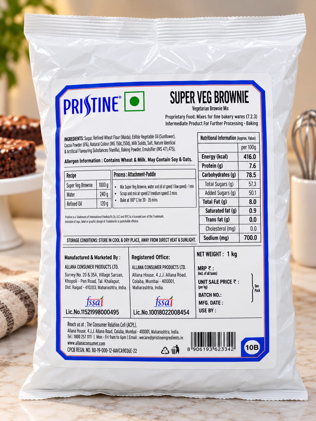 Pristine Super Veg Brownie Mix – 1 kg