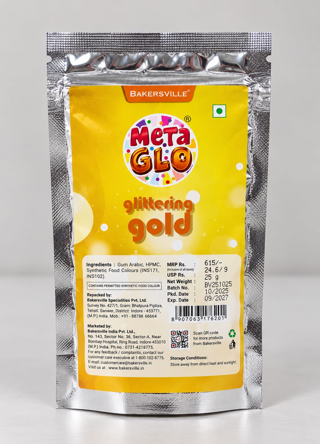 Bakersville Meta Glo Glittering Gold- 25gm