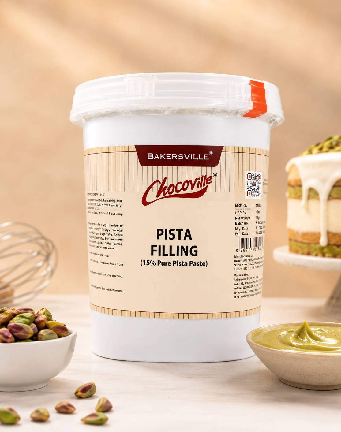 Bakersville Chocoville Pista Filling 1kg