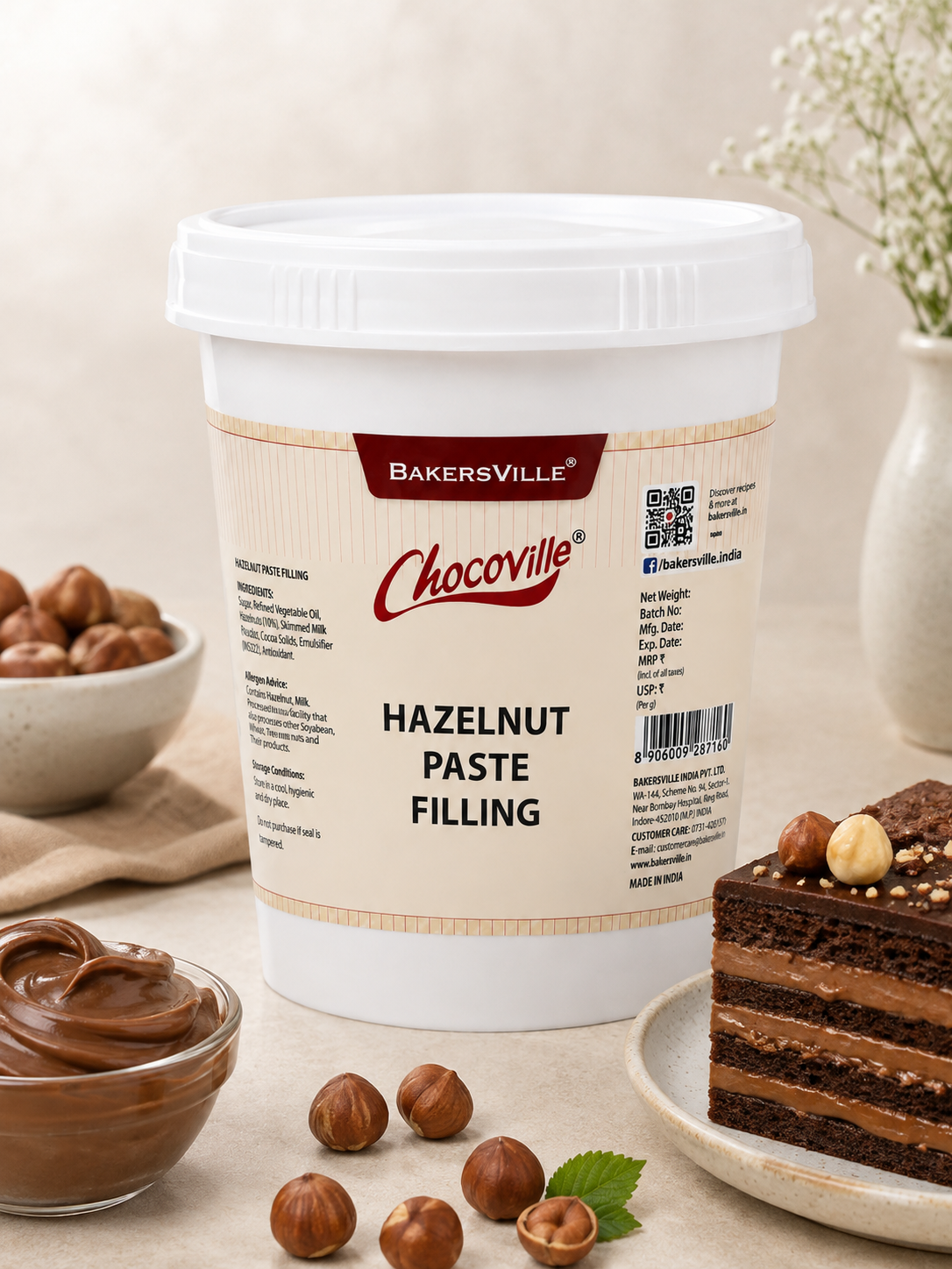 Bakersville Chocoville Hazelnut Paste Filling 1kg