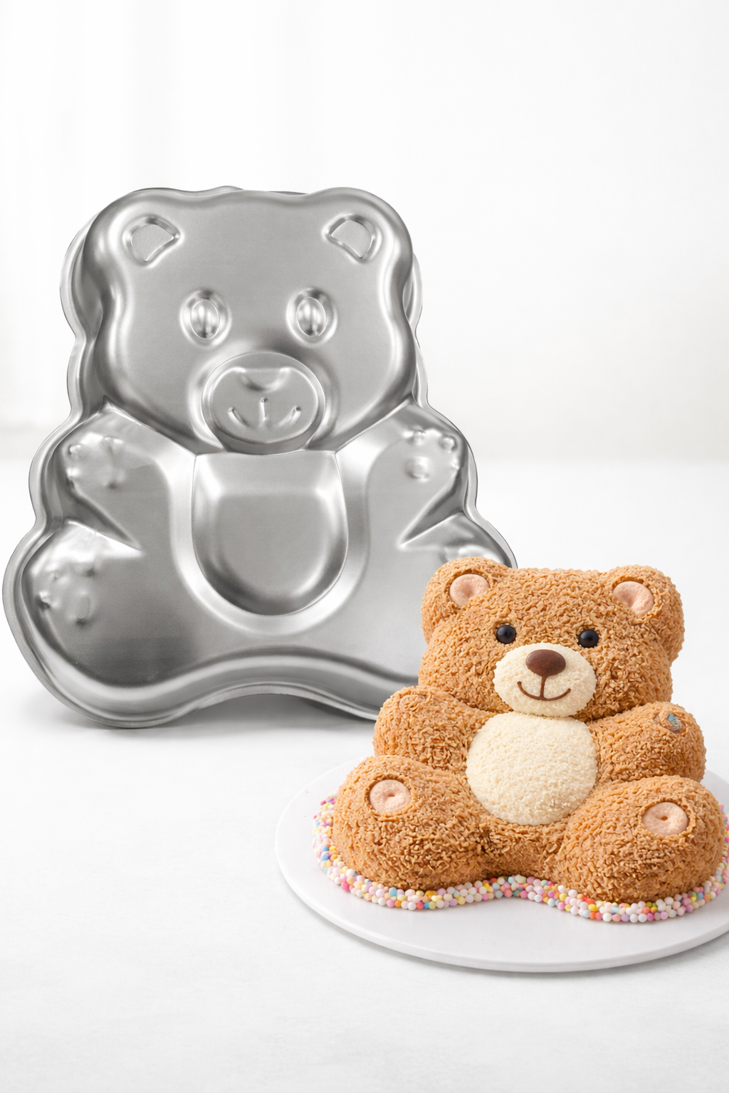 Teddy Bear Shape 3D cake tin Size - 9.4x10x2 inch