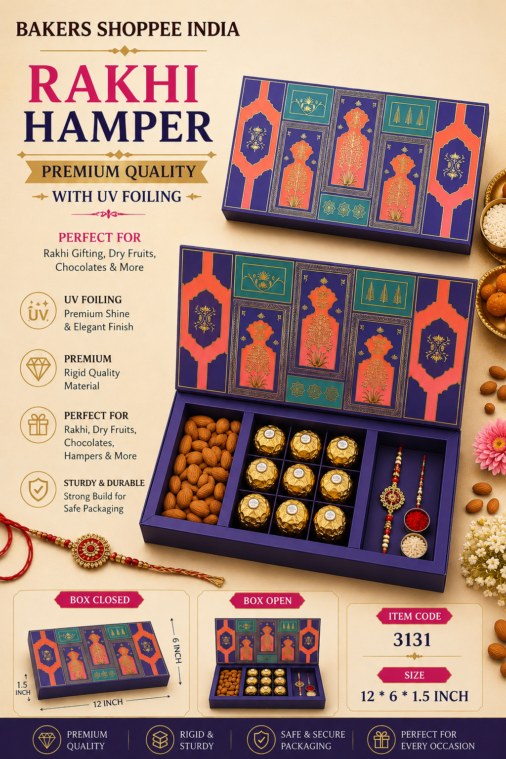 Premium Purple & Multicolor Hamper Box