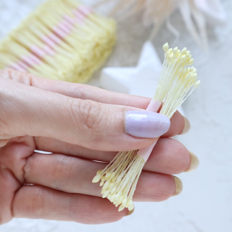 Yellow Flower Stamens Pack of 4 (Total 100 stamens)