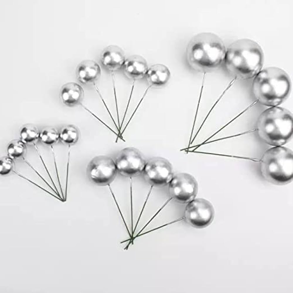 Silver Mix size Faux Balls Pack of 20
