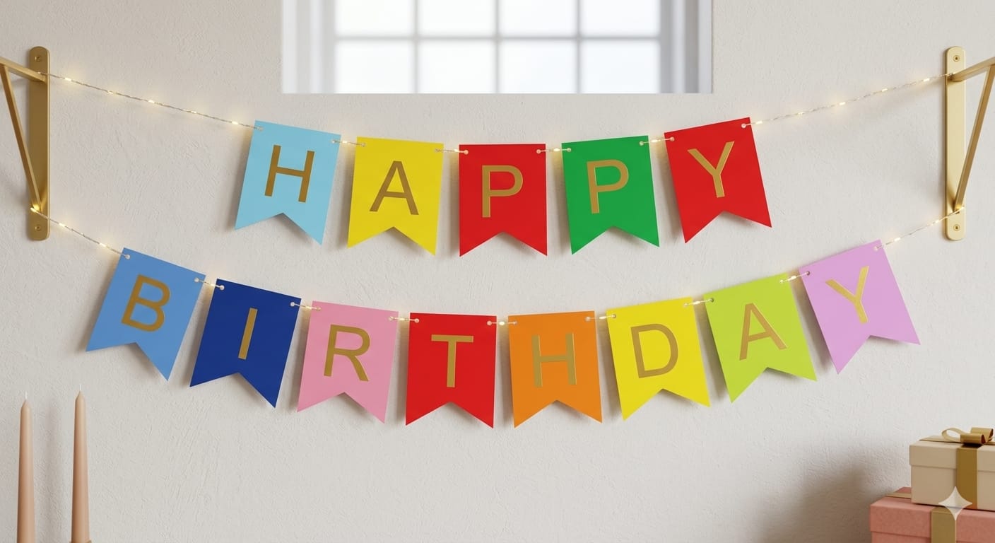 Multicoloured Happy Birthday banner