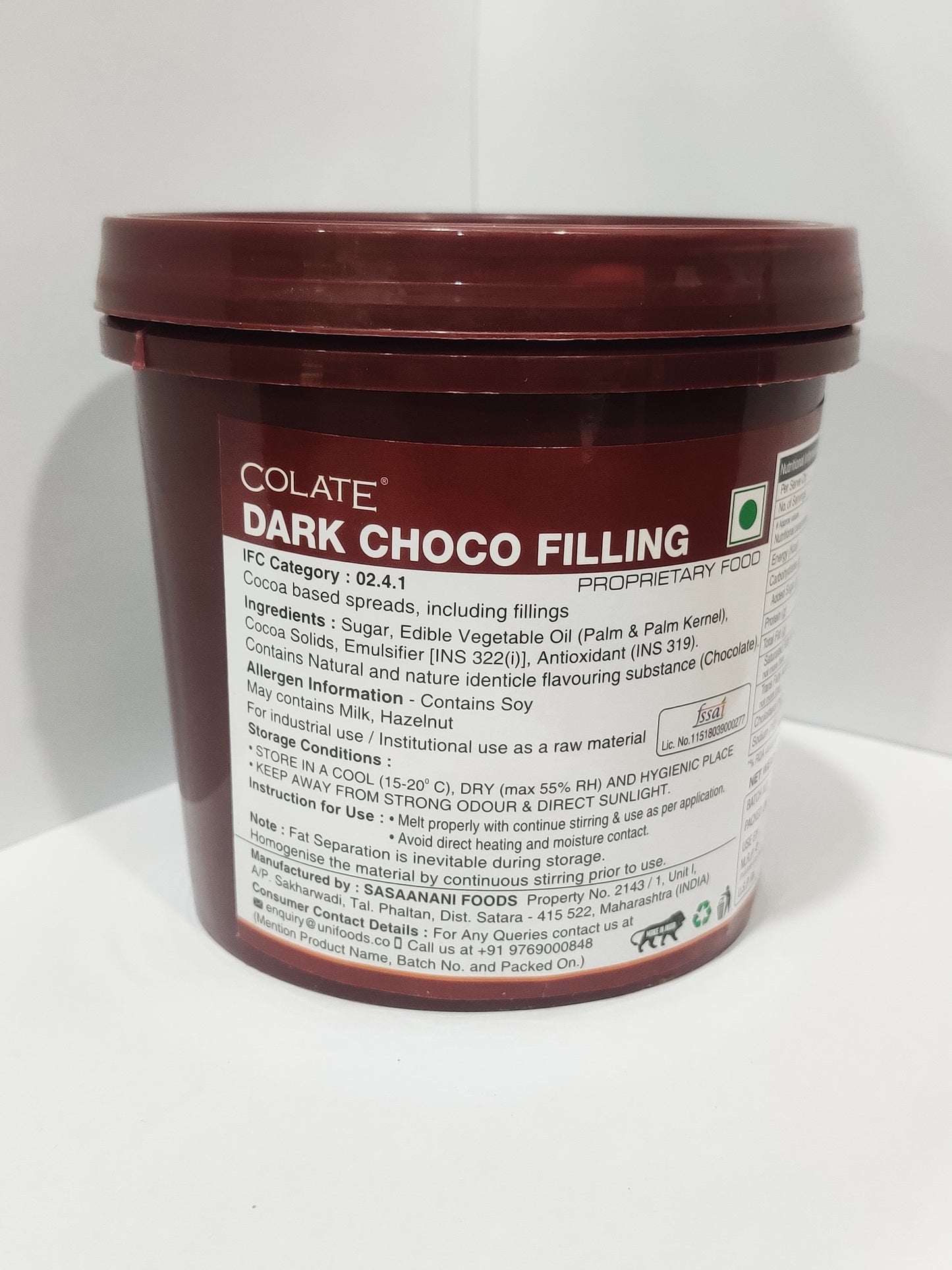 Colate Dark Choco Filling