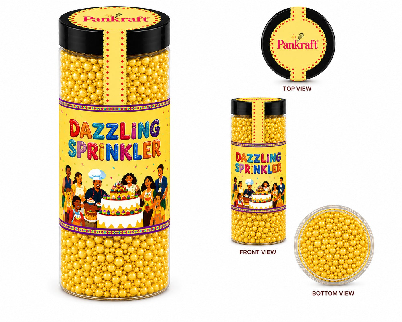 Pankraft yellow Mix Pearl Dazzling Sprinkler 750gm