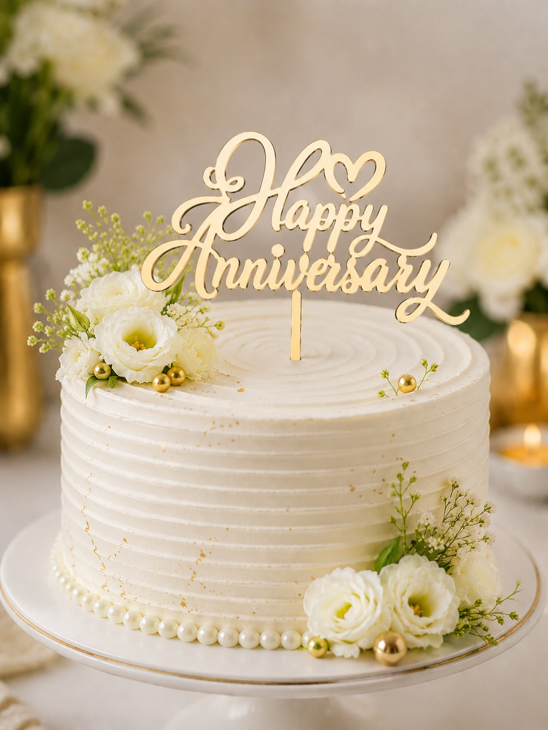 Happy Anniversary 3 Inch Acrylic Topper Pack Of 10