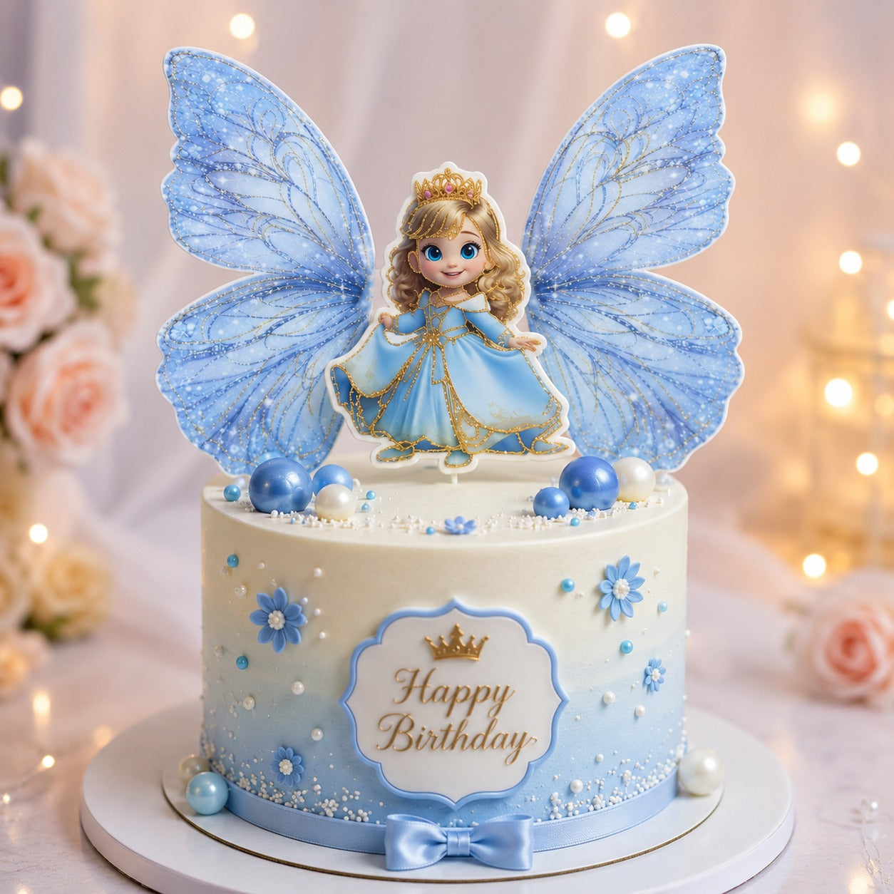 Princess Butterfly Theme Topper (2 wings 1 princess)