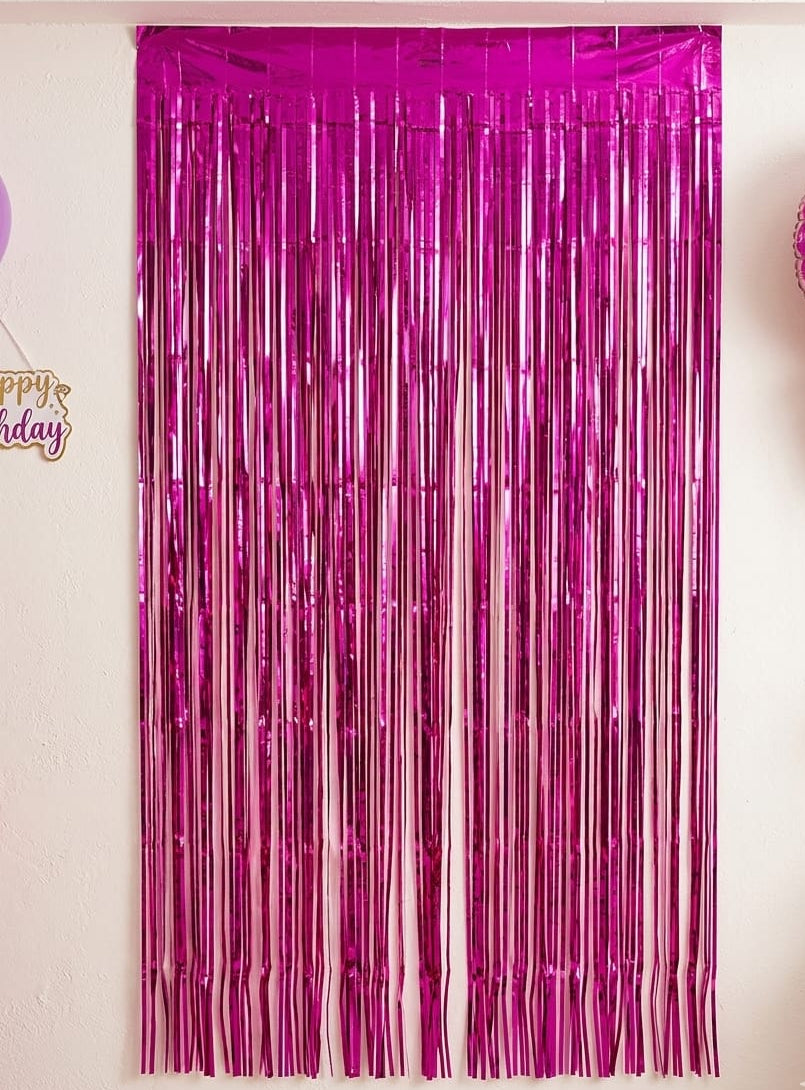 Pink Birthday foil curtain (pack of 1)