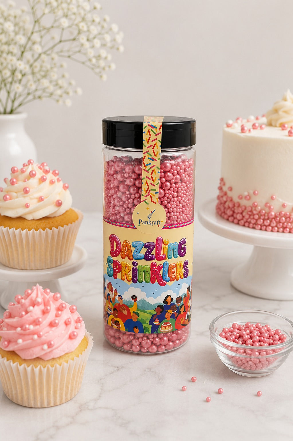 Pankraft Dark Pink Mix Pearl Dazzling Sprinkler 750gm
