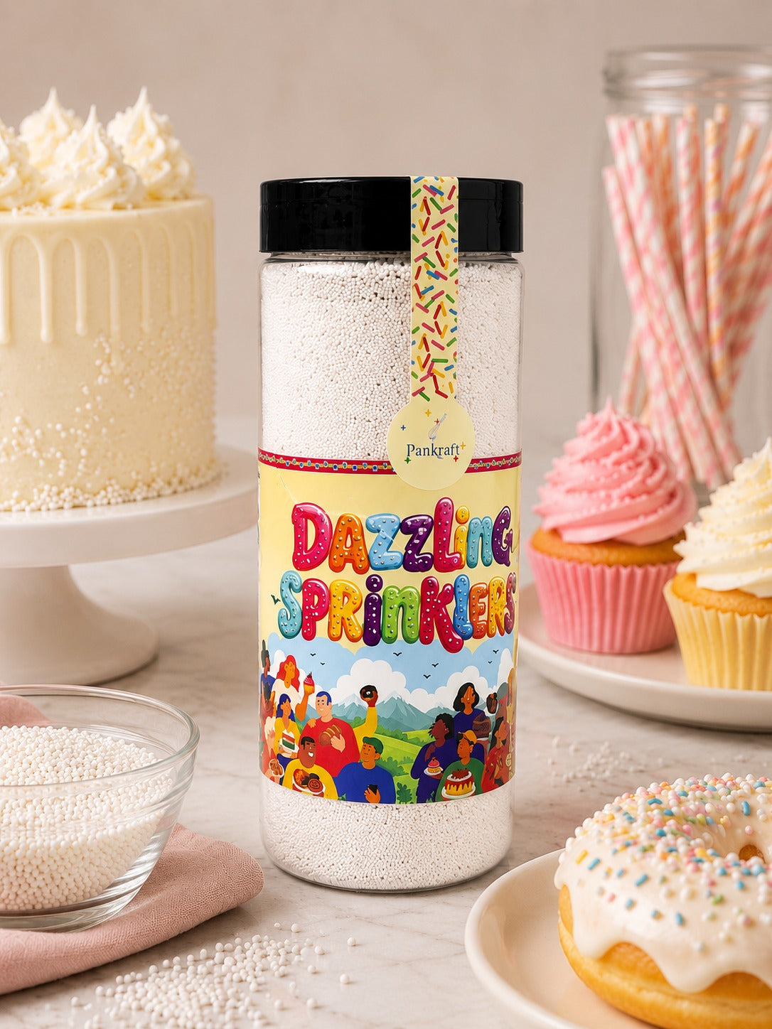 Pankraft White Pearl 1mm Dazzling Sprinklers 750gm