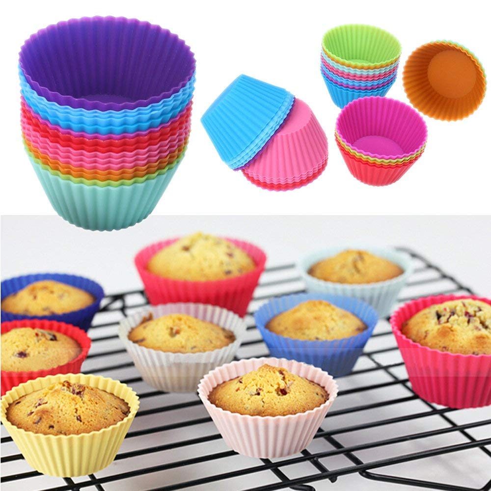 Silicone Cupcake Muffin Mould 1 Pc (Random Colour)