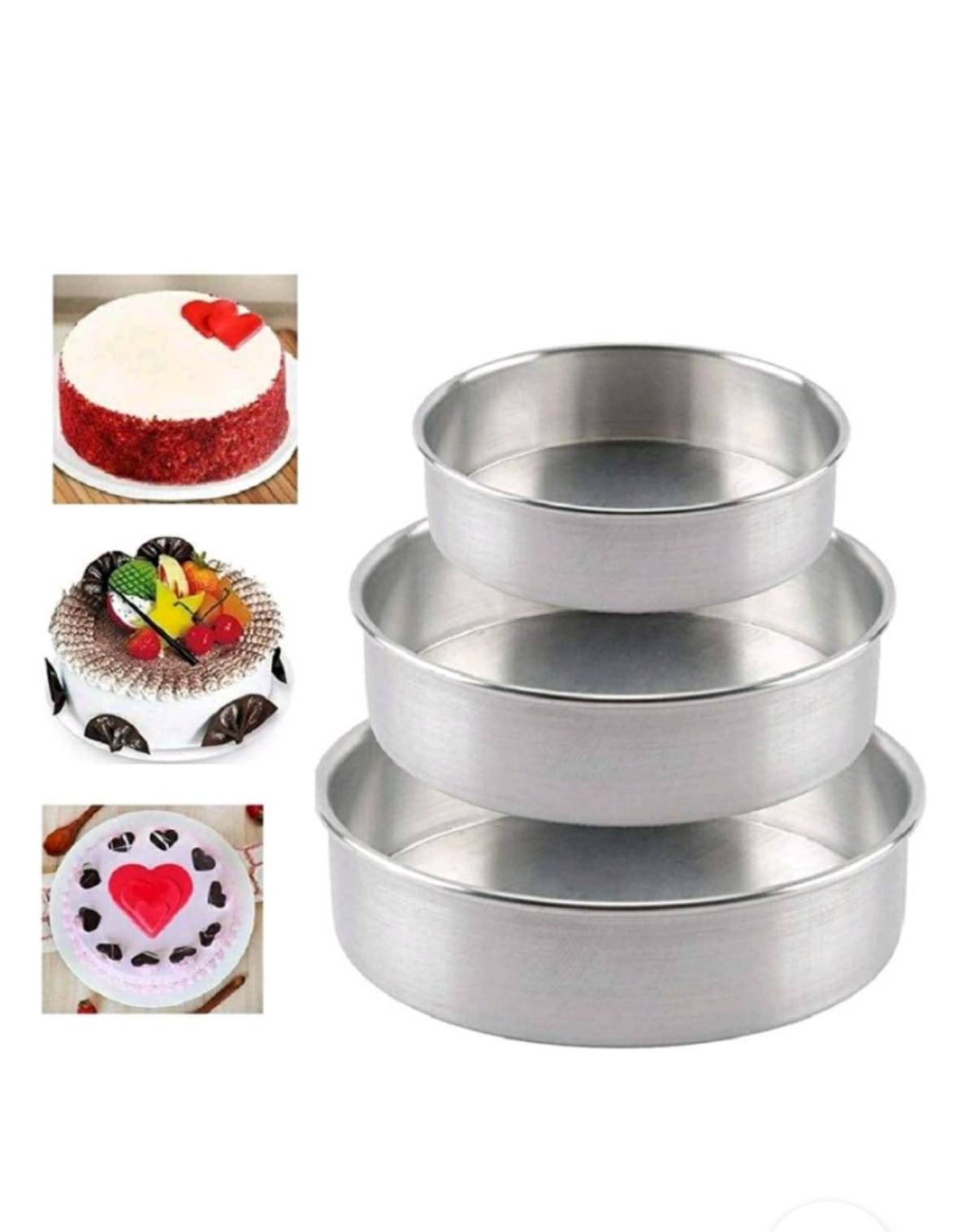 Round Cake Tin Set
Size 6 inch
Size 7 Inch
Size 8 inch