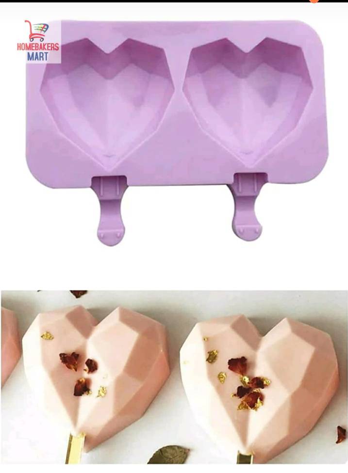 2 Cavity Heart Cakesicle Mould