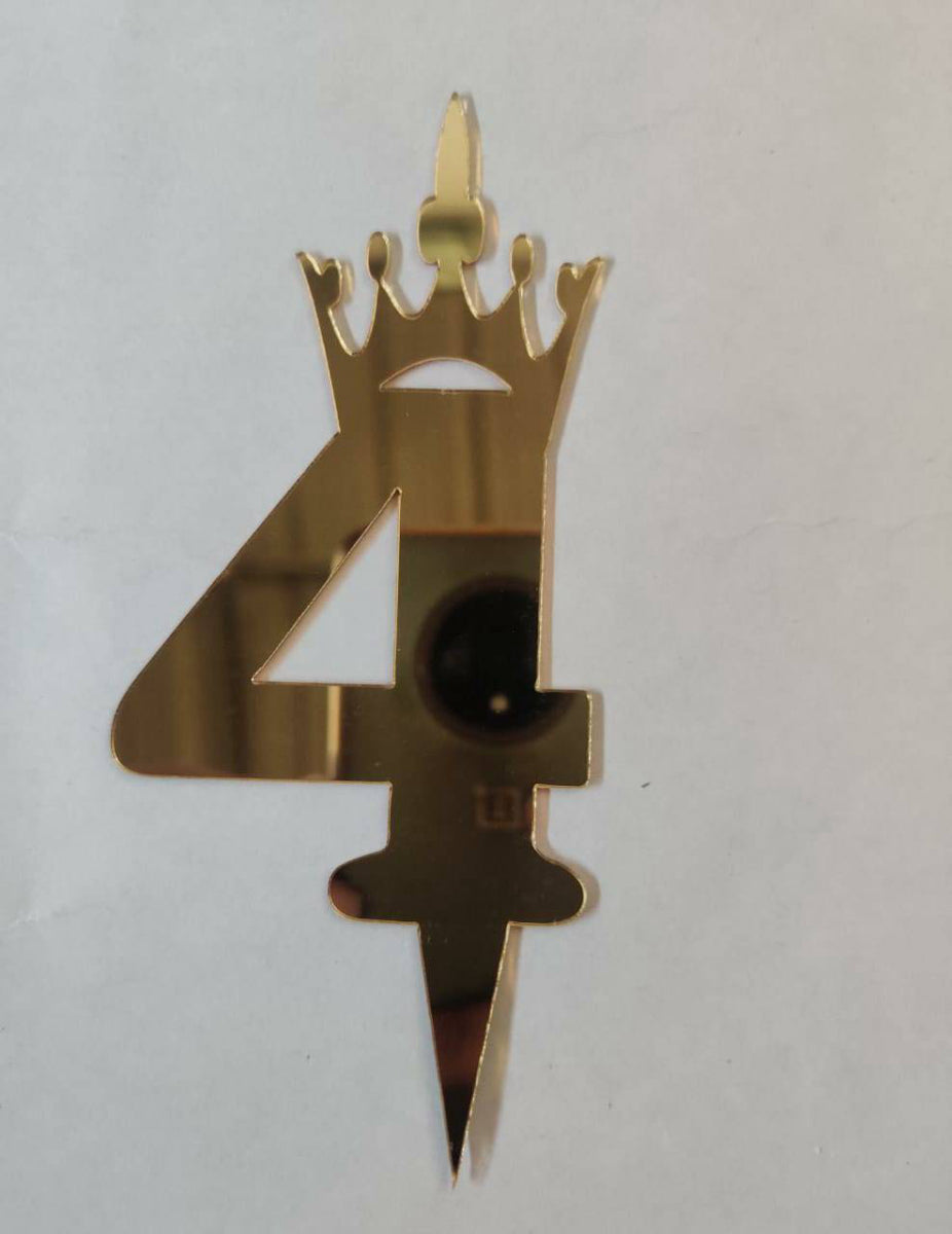 4 Number Acrylic Topper 5 inch