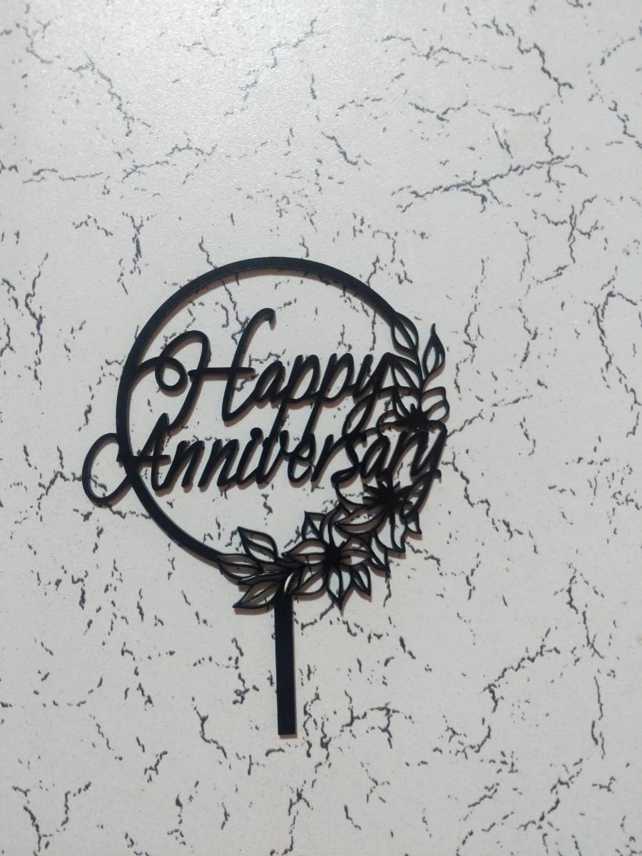 Happy Anniversary Acrylic Cake Topper RT00283