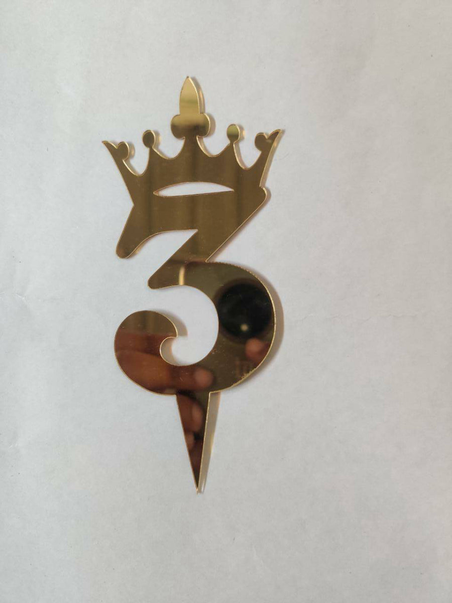 3 Number Acrylic Topper 5inch