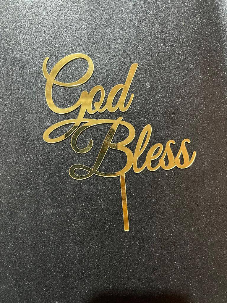 God bless Acrylic Cake Topper RT00298
