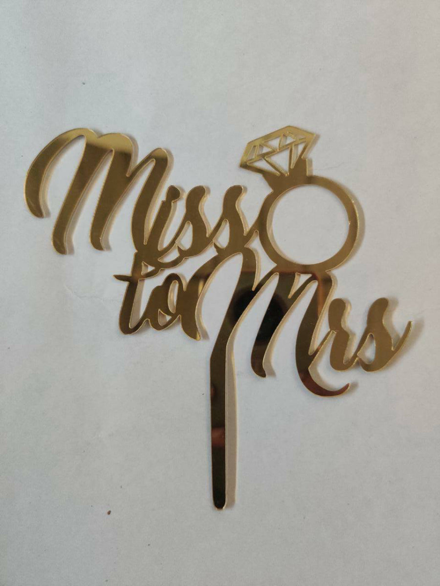 Miss to Mrs Acrylic Cake Topper