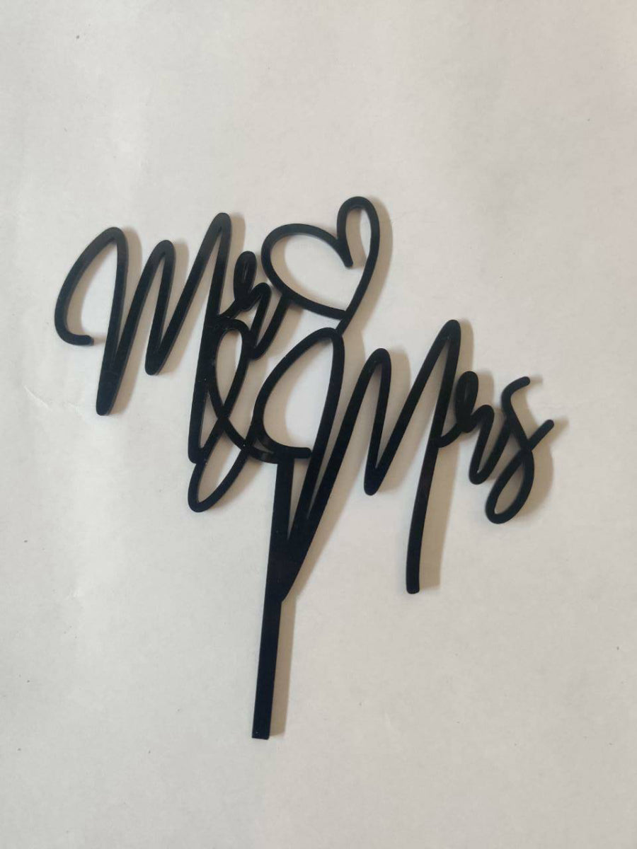 Mr&Mrs Black Acrylic Topper RT00148