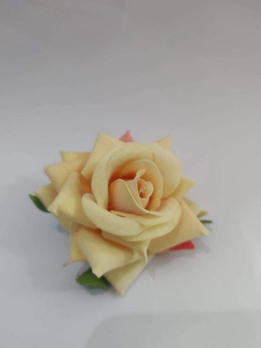 Artificial Big Rose Flower Cream
