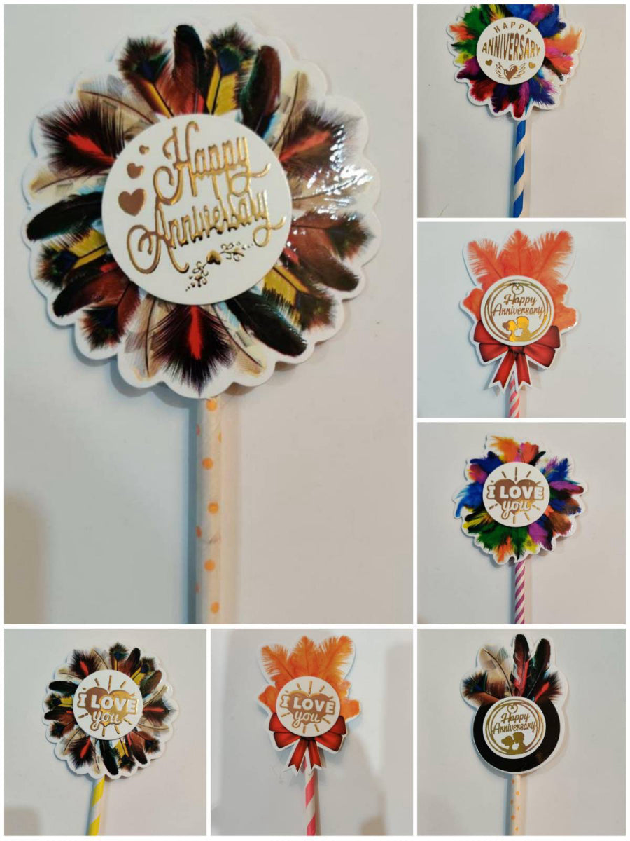 Happy Birthday 6 inch Cake Topper Random Design TT00126