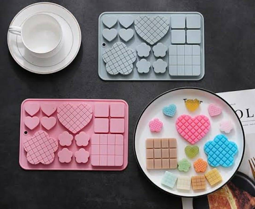 Flower, Heart small cadbury silicon mould