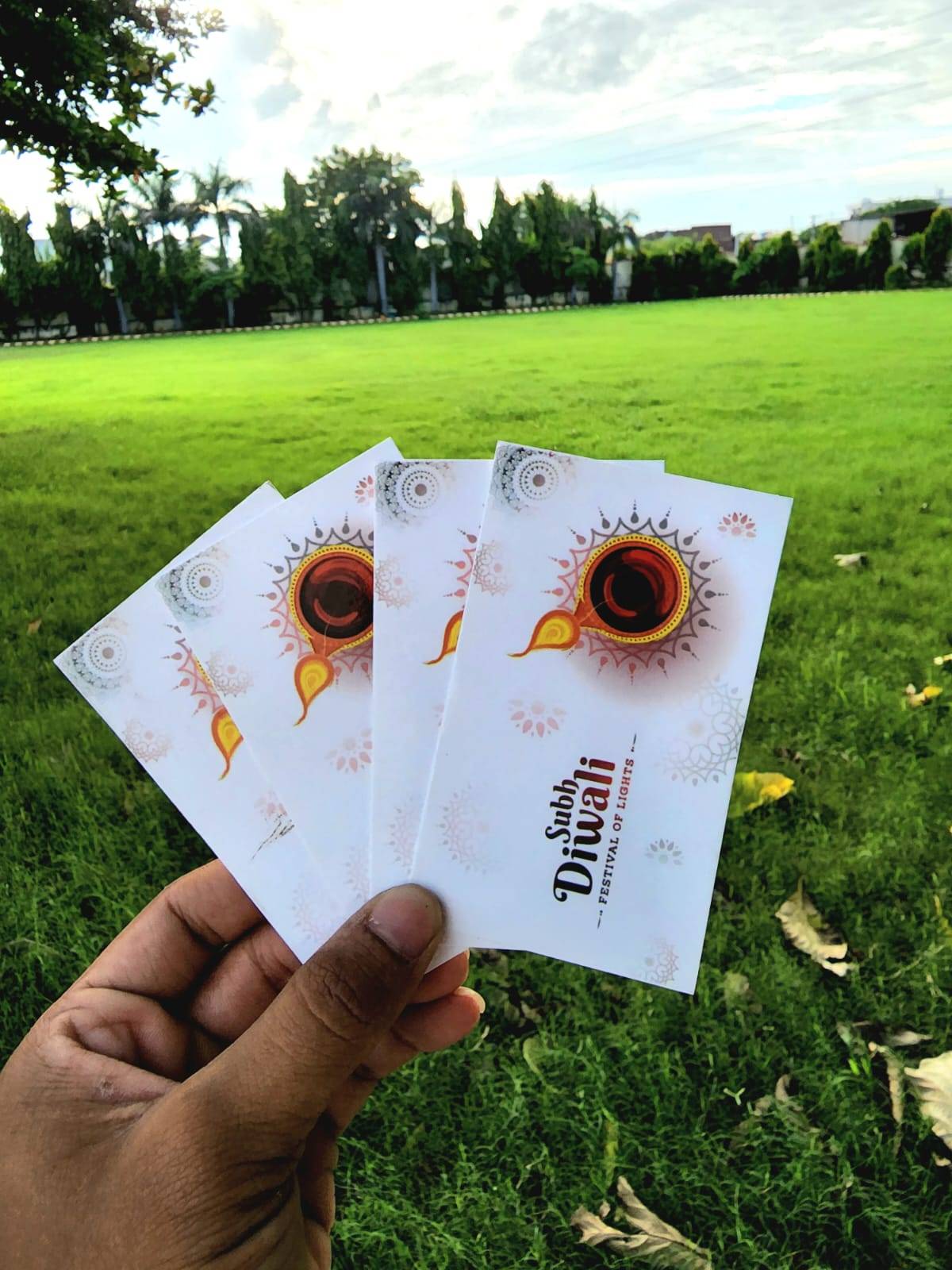Small size Diwali card Size 10.5×6.5 cm