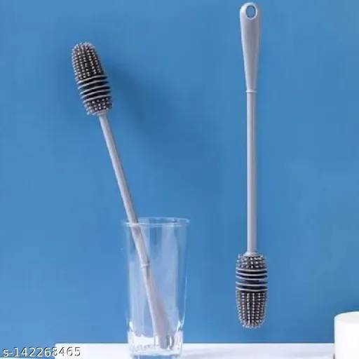 Long Handled Silicon Brush (Grey)