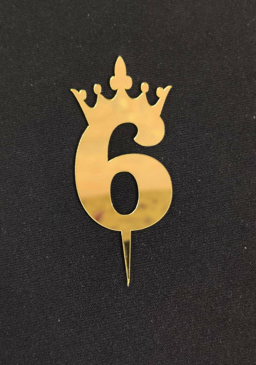 6 Number Acrylic topper Size- 3 inches