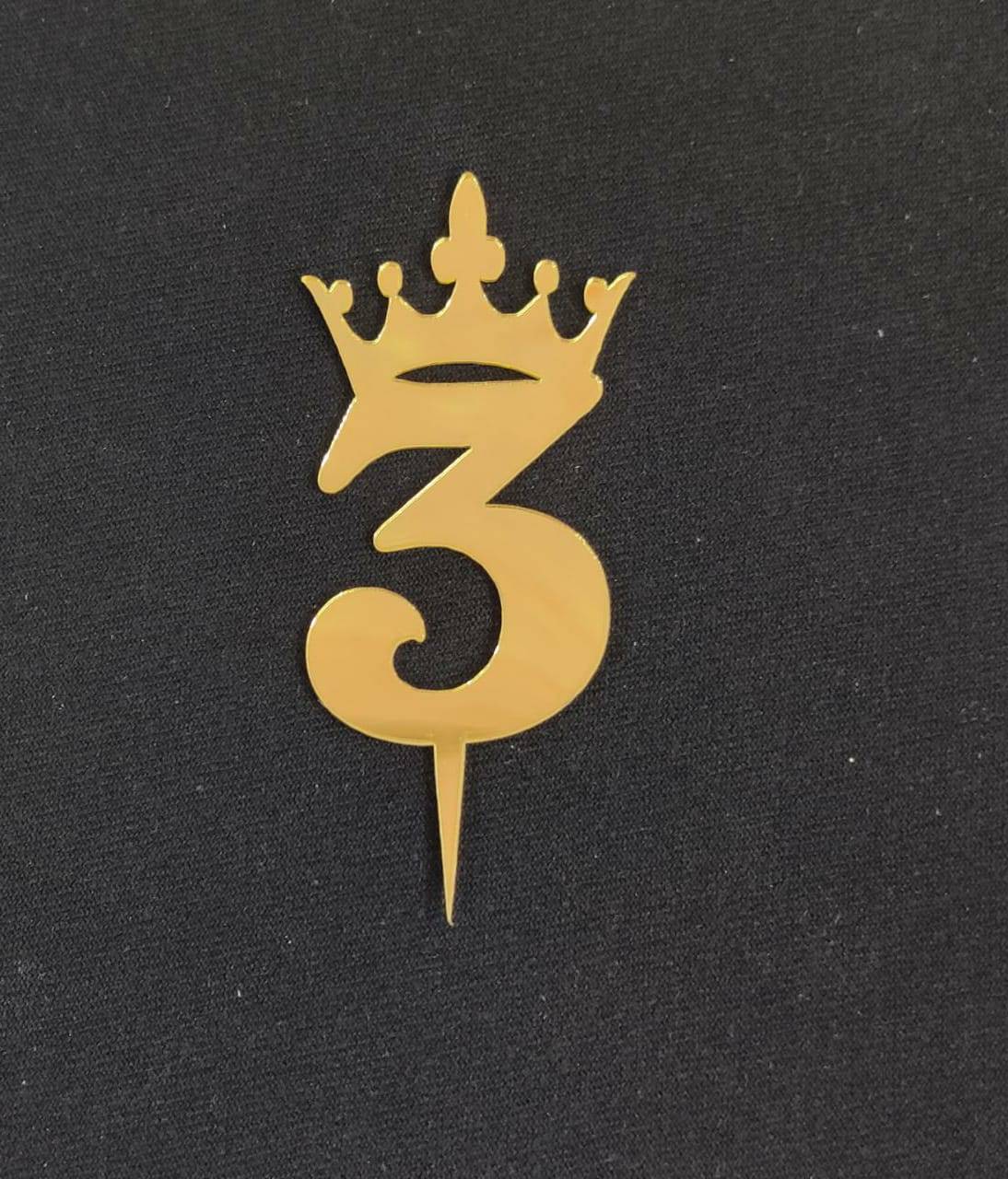 3 Number Acrylic topper Size- 3 inches