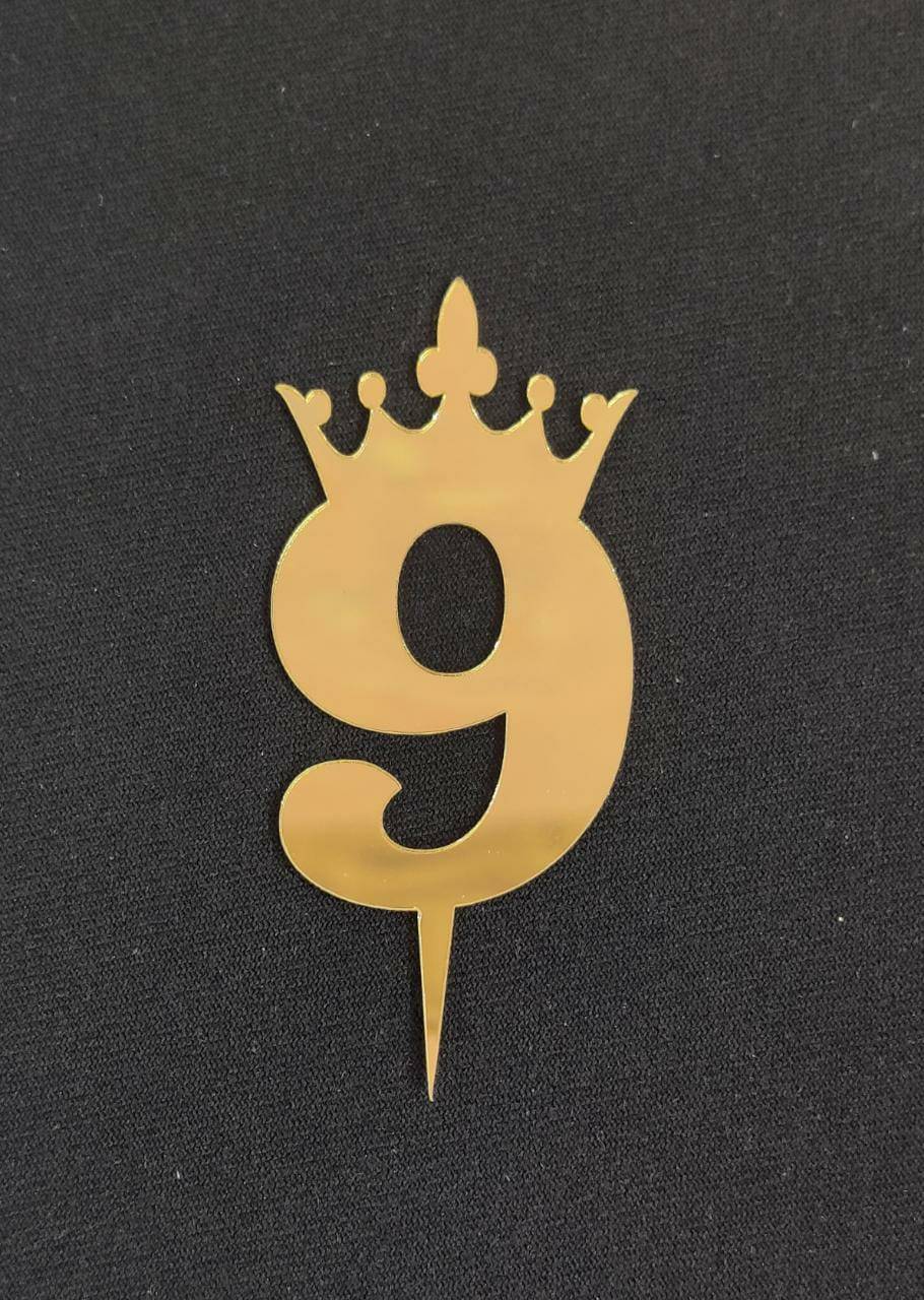 9 Number Acrylic topper Size- 3 inches