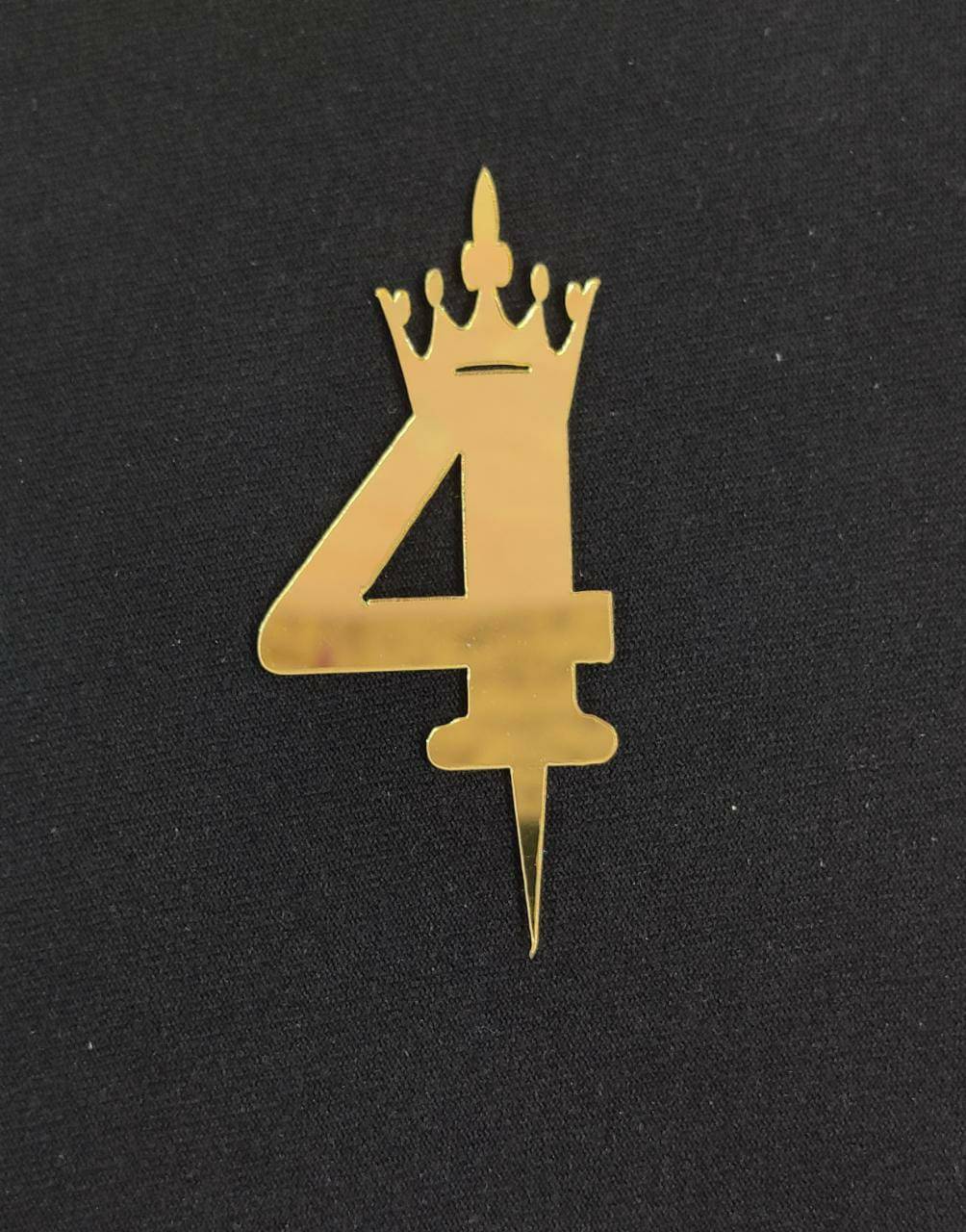 4 Number Acrylic topper Size- 3 inches