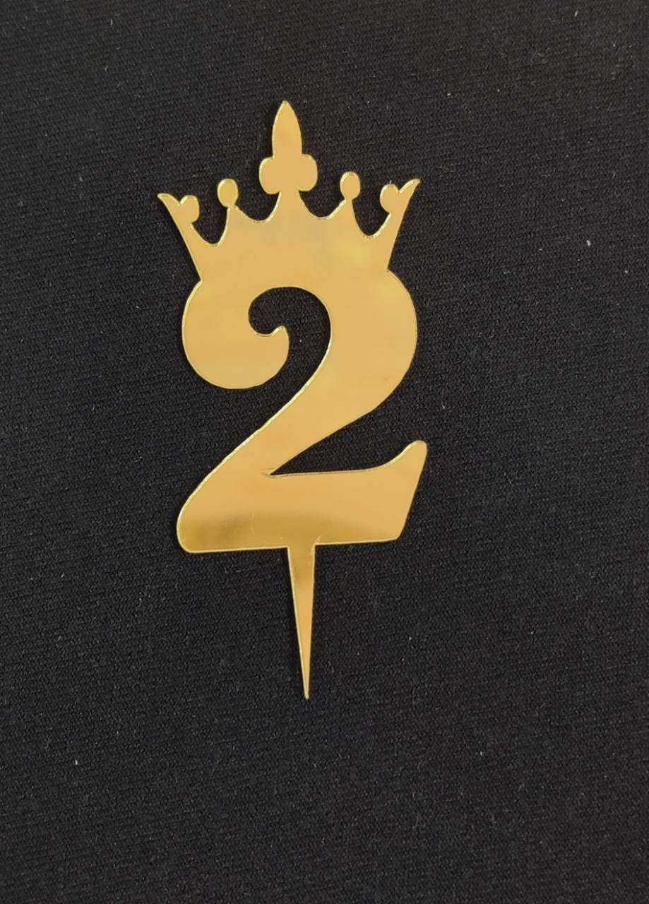 2 Number Acrylic topper Size- 3 inches