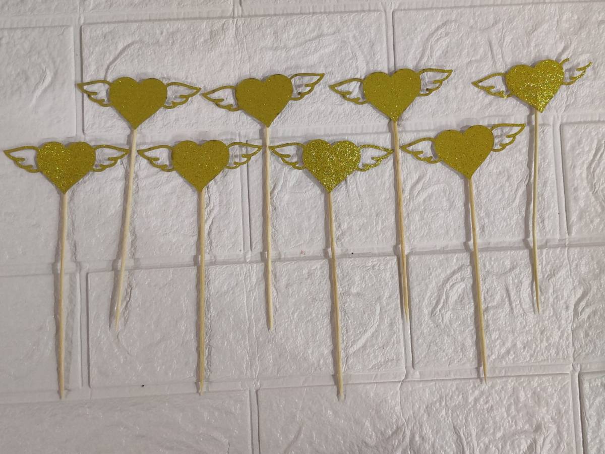 Golden Heart shape Topper (LWA-069)