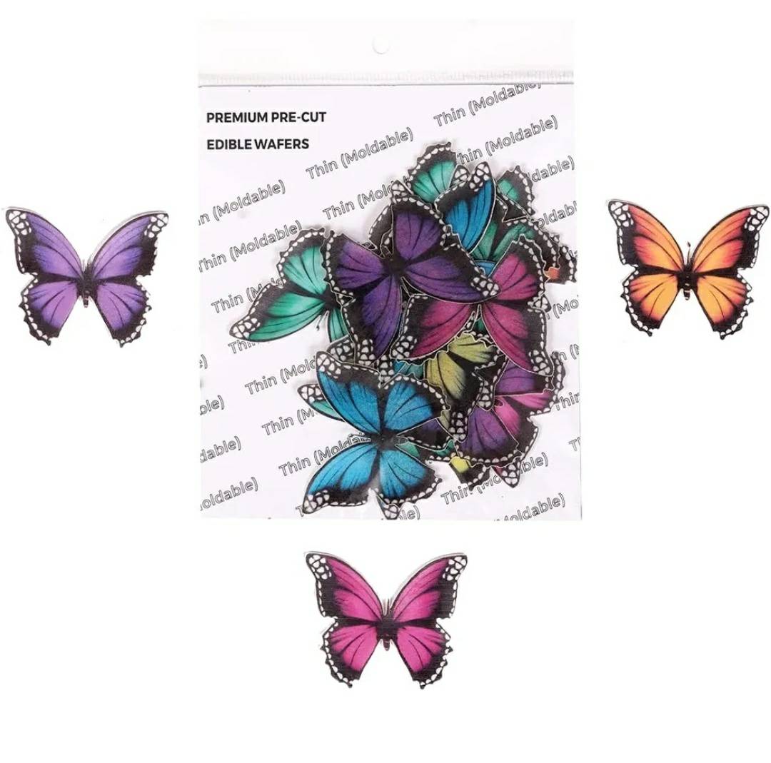 Tastycraft Pre-Cut Wafer Paper Butterfly Medium - 16 Pcs(WPC-017)