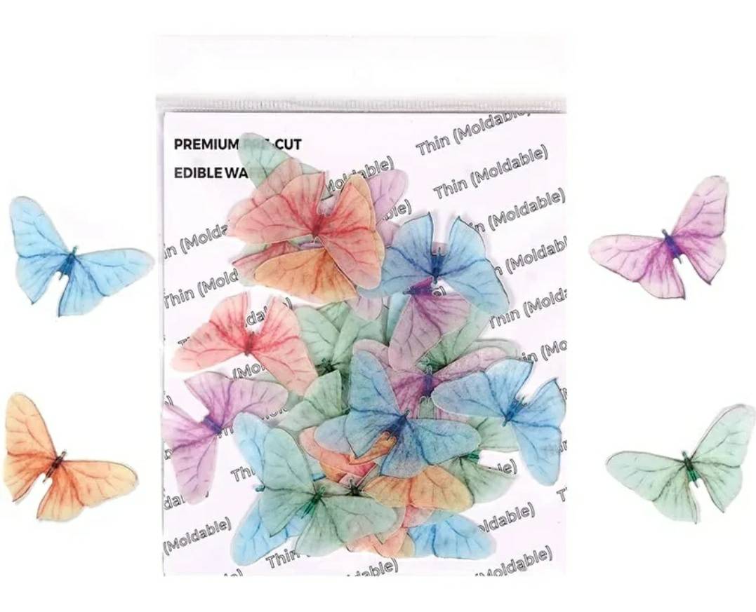 Tastycrafts Pre-Cut Wafer Paper Edible Butterfly Small - 28 Pcs (WPC-021)