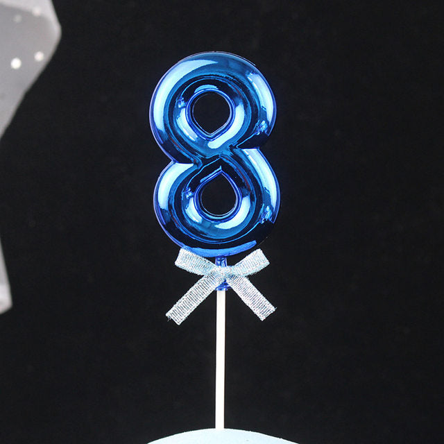 Blue Premium Number Topper 8
